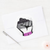 Aseksuele weerstand ronde sticker (Envelop)