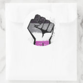 Aseksuele weerstand ronde sticker (Tas)