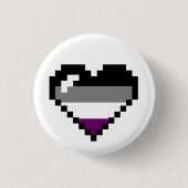 Asexual 8-bits Retro Pride Heart Ronde Button 3,2 Cm (Voorkant)