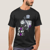 Asexual Astronaut Cat Retro Space Is My Place Ace  T-shirt (Voorkant)