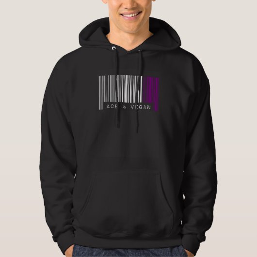 Asexual Barcode Pride Ace And Vegan Cute Aesthetic Hoodie (Voorkant)