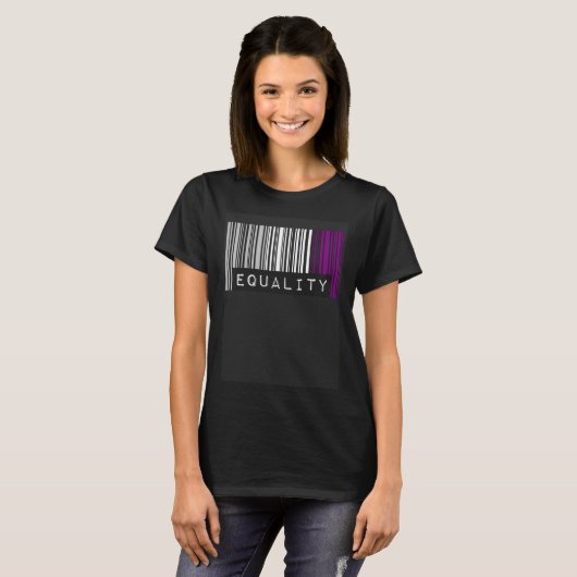Asexual Barcode Pride Equality Cute Ace Aesthetic T-shirt (Voorkant volledig)