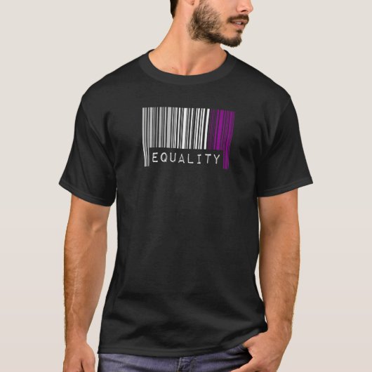 Asexual Barcode Pride Gelijkheid Leuke Ace Estheti T-shirt (Voorkant)