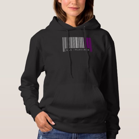 Asexual Barcode Pride San Francisco California Cut Hoodie (Voorkant)