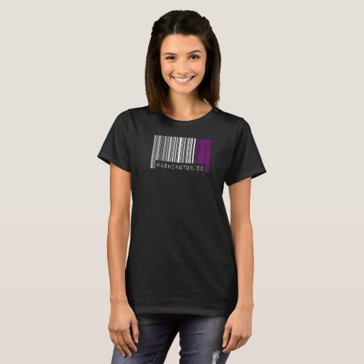Asexual Barcode Pride Washington DC Leuke Ace Aest T-shirt (Voorkant volledig)