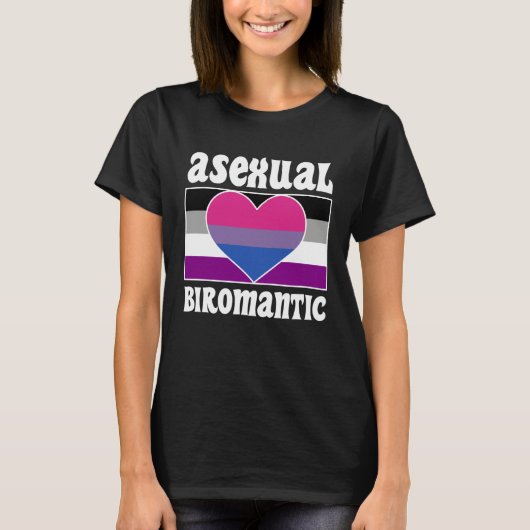 Asexual Biromantic Pride Flag Cute Ace Aesthetic T-shirt (Voorkant)