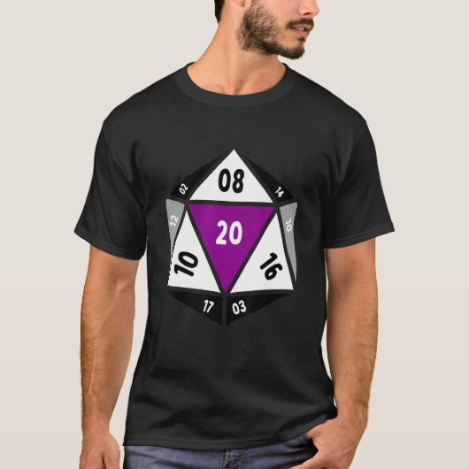 Asexual D20 Dice Ace Pride LGBTQ Gender Equality G T-shirt (Voorkant)