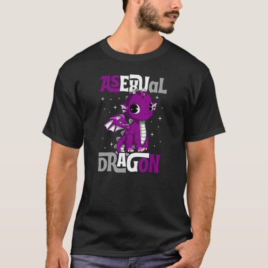 Asexual Dragon Leuke Girly Pride Vlag Kleuren Magi T-shirt (Voorkant)