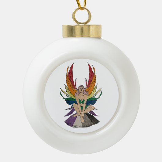 Asexual Faerie Keramische Bal Ornament (Voorkant)