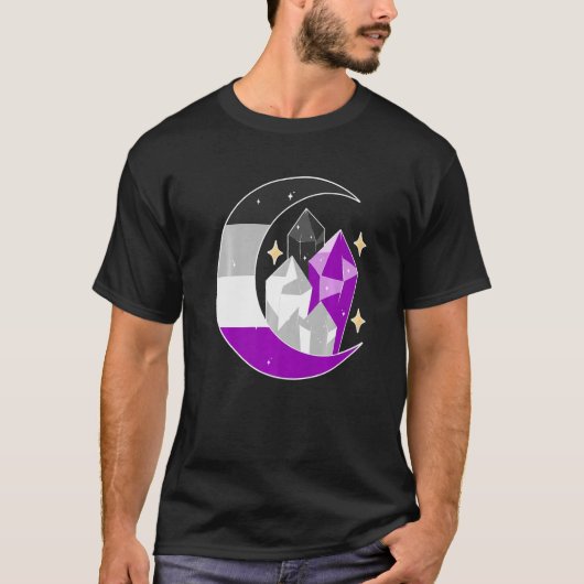 Asexual Flag Cresent Moon Diamond Asexual Pride Lg T-shirt (Voorkant)