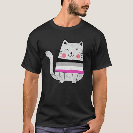 Asexual Flag LGBTQ Cats Pride Cat T-shirt (Voorkant)