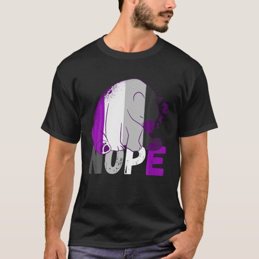 Asexual Flag Nope Speeping Bear Ace Asexual LGBQA T-shirt (Voorkant)