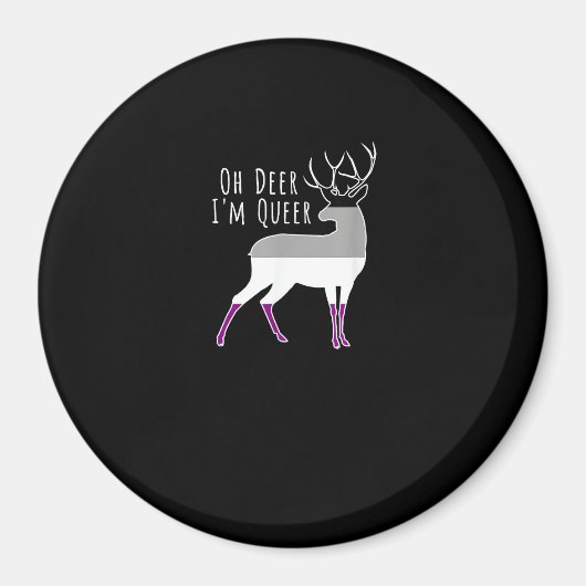 Asexual Flag Oh Deer Queer Pride Funny LGBT Design Magneet (Voorkant)