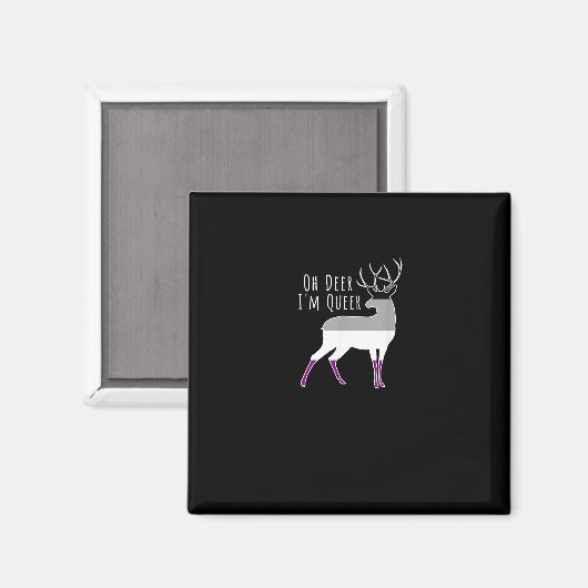 Asexual Flag Oh Deer Queer Pride Funny LGBT Design Magneet (Voorkant / Achterkant)