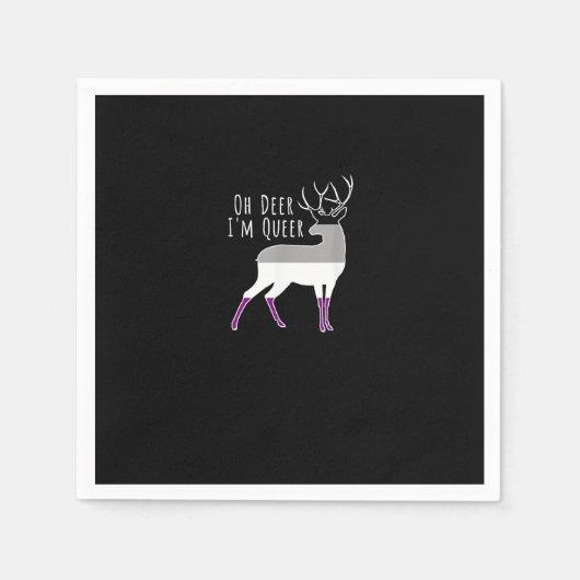 Asexual Flag Oh Deer Queer Pride Funny LGBT Design Servet (Voorkant)
