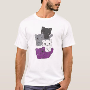 Asexual Flag Pride LGBTQ Cats Asexual cat T-Shirt