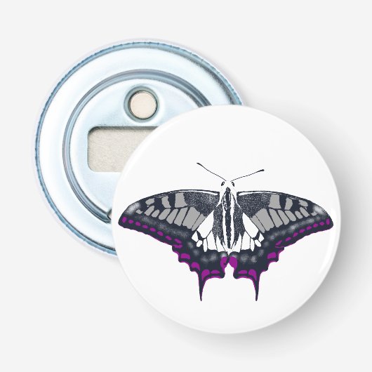 Asexual Flag Swallowtail Butterfly Button Flesopener (Voorkant)
