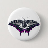 Asexual Flag Swallowtail Butterfly Ronde Button 5,7 Cm (Voorkant)