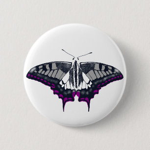 Asexual Flag Swallowtail Butterfly Ronde Button 5,7 Cm