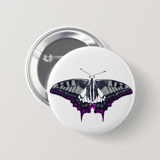 Asexual Flag Swallowtail Butterfly Ronde Button 5,7 Cm (Voorkant /achterkant)