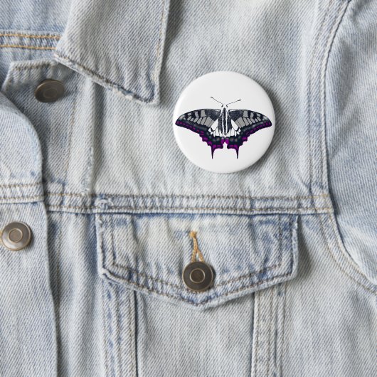 Asexual Flag Swallowtail Butterfly Ronde Button 5,7 Cm (In situ)