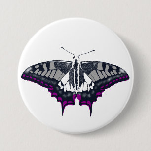 Asexual Flag Swallowtail Butterfly Ronde Button 7,6 Cm