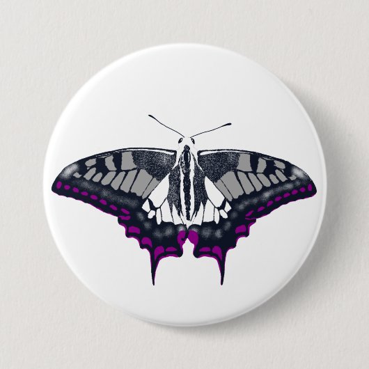 Asexual Flag Swallowtail Butterfly Ronde Button 7,6 Cm (Voorkant)