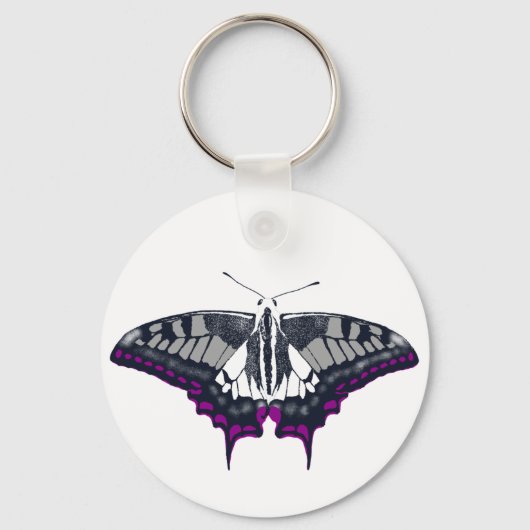 Asexual Flag Swallowtail Butterfly Sleutelhanger (Voorkant)