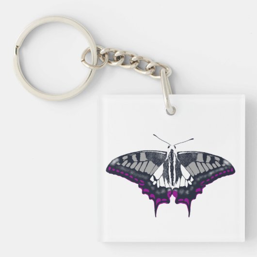 Asexual Flag Swallowtail Butterfly Sleutelhanger (Voorkant)