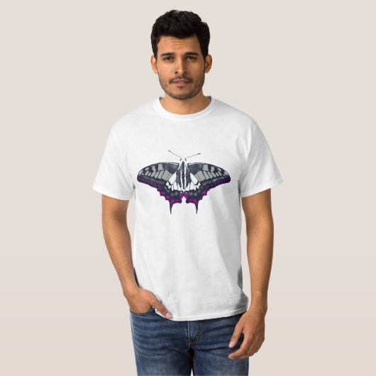 Asexual Flag Swallowtail Butterfly T-shirt (Voorkant volledig)