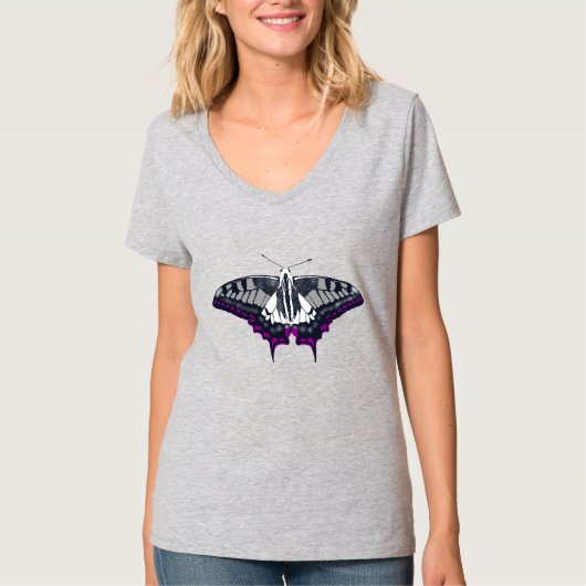 Asexual Flag Swallowtail Butterfly T-shirt (Voorkant)