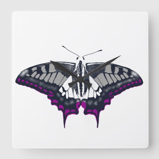 Asexual Flag Swallowtail Butterfly Vierkante Klok (Voorkant)
