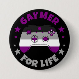 Asexual Gaymer voor het Leven Videogame Controller Ronde Button 7,6 Cm