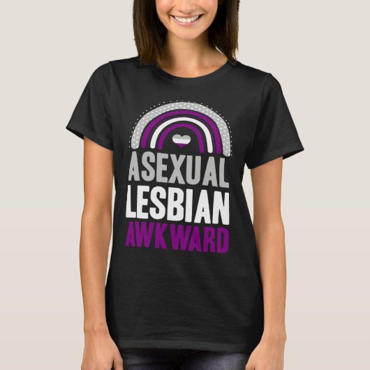Asexual Lesbian Awkward Asexual Pride Bohemian Rai T-shirt (Voorkant)