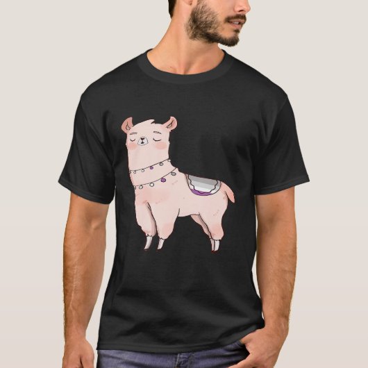 Asexual Llama Leuke Dier LGBTQIA Alpaca Ace Pride T-shirt (Voorkant)