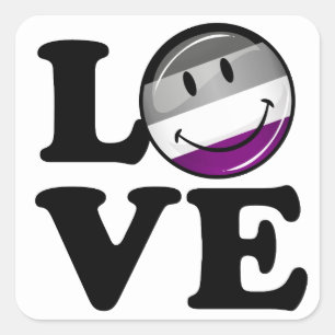 Asexual Love Pride Flag Vierkante Sticker