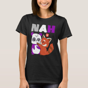 Asexual Nah Cute Beer Fox Asexual Flag Asexual Pri T-shirt