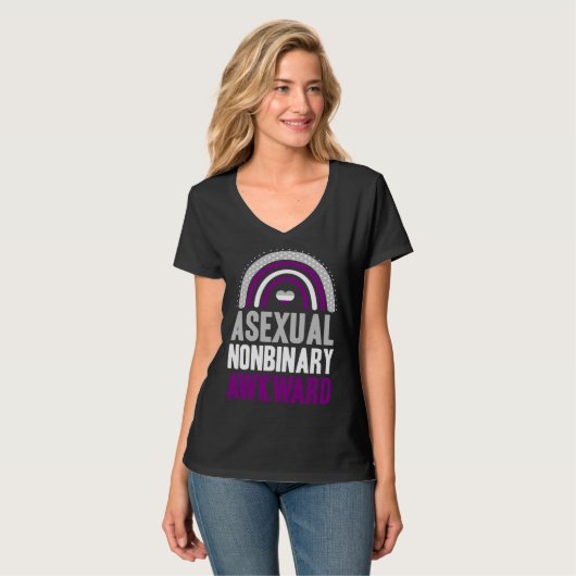 Asexual Nonbinary Awkward Asexual Pride Bohemian R T-shirt (Voorkant volledig)