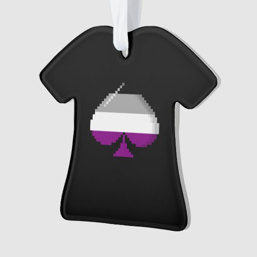 Asexual Pride 8-bits Pixel Ace of Spades Ornament (voorkant)