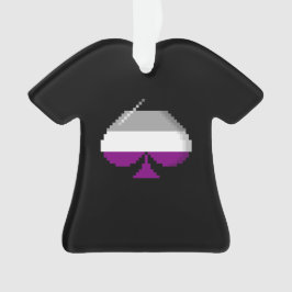 Asexual Pride 8-bits Pixel Ace of Spades Ornament