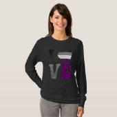 Asexual Pride Ace Flag LOVE Heart LGBTQ T-shirt (Voorkant volledig)