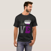 Asexual Pride Ace Vlag LIEFDE Hart LGBTQ T-shirt (Voorkant volledig)