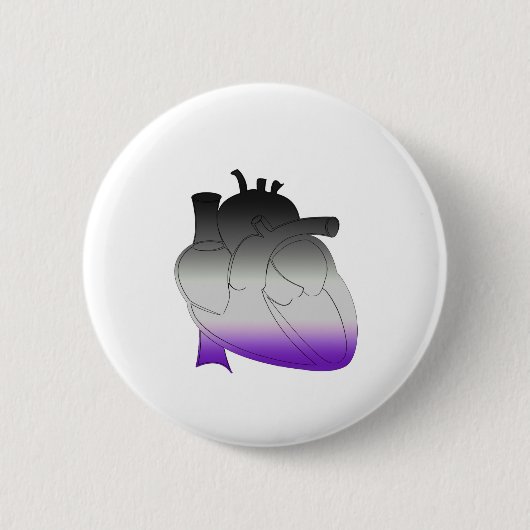 Asexual Pride Anatomical Heart Ronde Button 5,7 Cm (Voorkant)