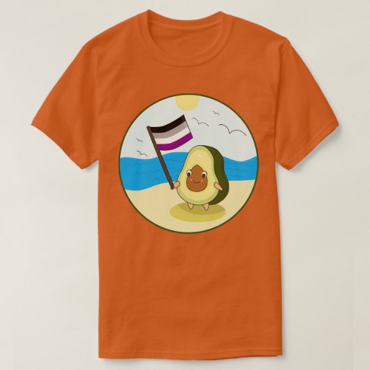 Asexual Pride Avocado T-shirt (Design voorkant)