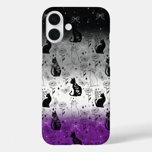 Asexual Pride Black Cat - Mystical Witchy Case-Mate iPhone Case (Achterkant)