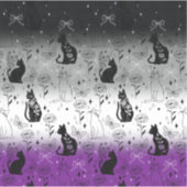 Asexual Pride Black Cat - Mystical Witchy Sticker (Voorkant)