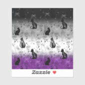 Asexual Pride Black Cat - Mystical Witchy Sticker (Vel)