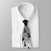 Asexual Pride Black Cat - Mystical Witchy Stropdas (Gebonden)