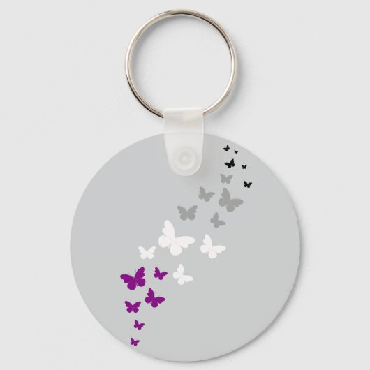 Asexual Pride Butterfly Trail Sleutelhanger (Voorkant)