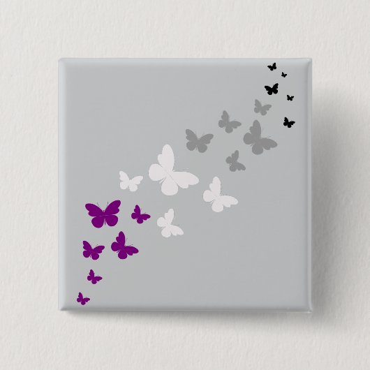 Asexual Pride Butterfly Trail Vierkante Button 5,1 Cm (Voorkant)